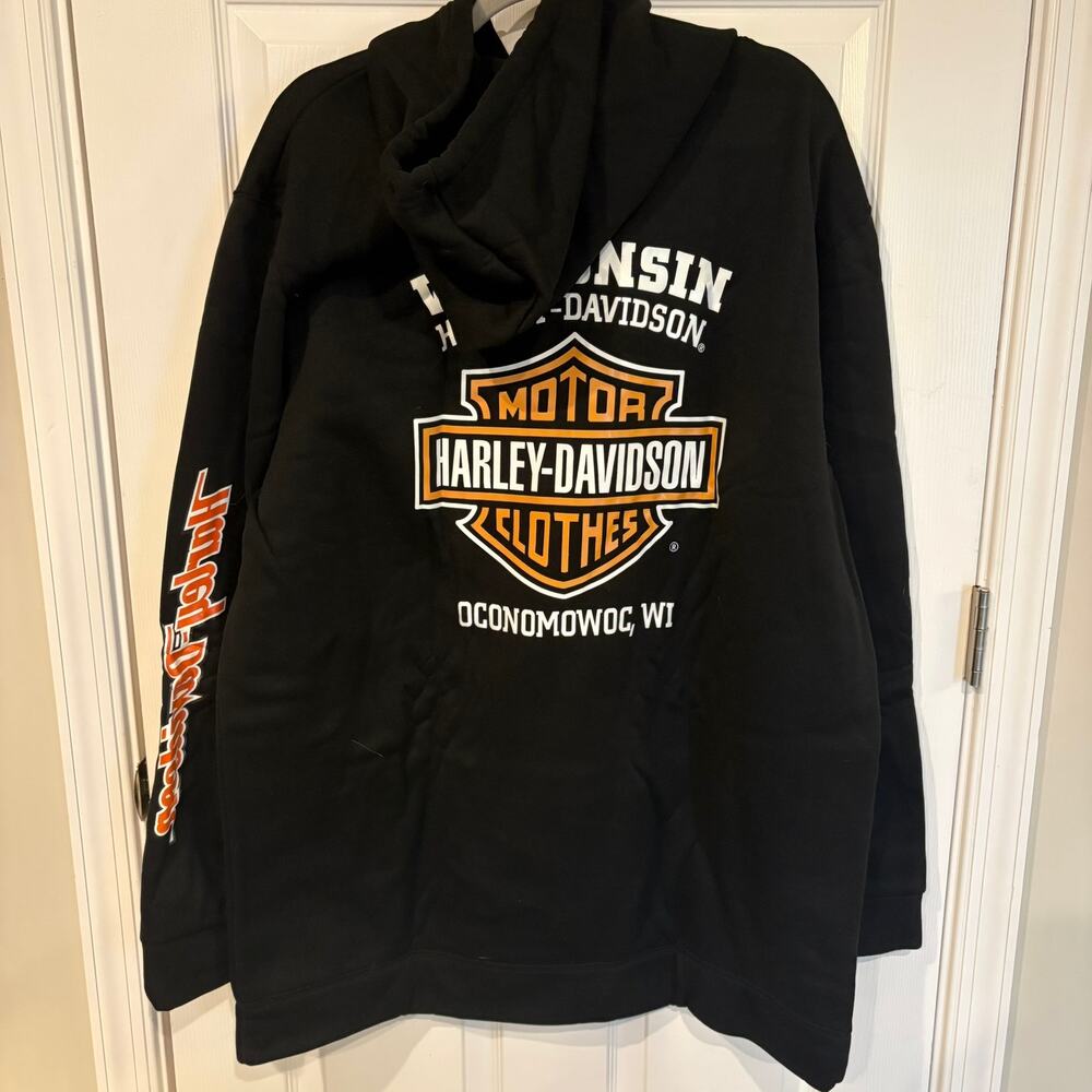 Harley Davidson Wisconsin Skull Hoodie Black 3XL - Picture 8 of 11